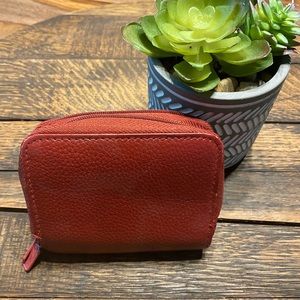 Buxton Red Leather Wallet